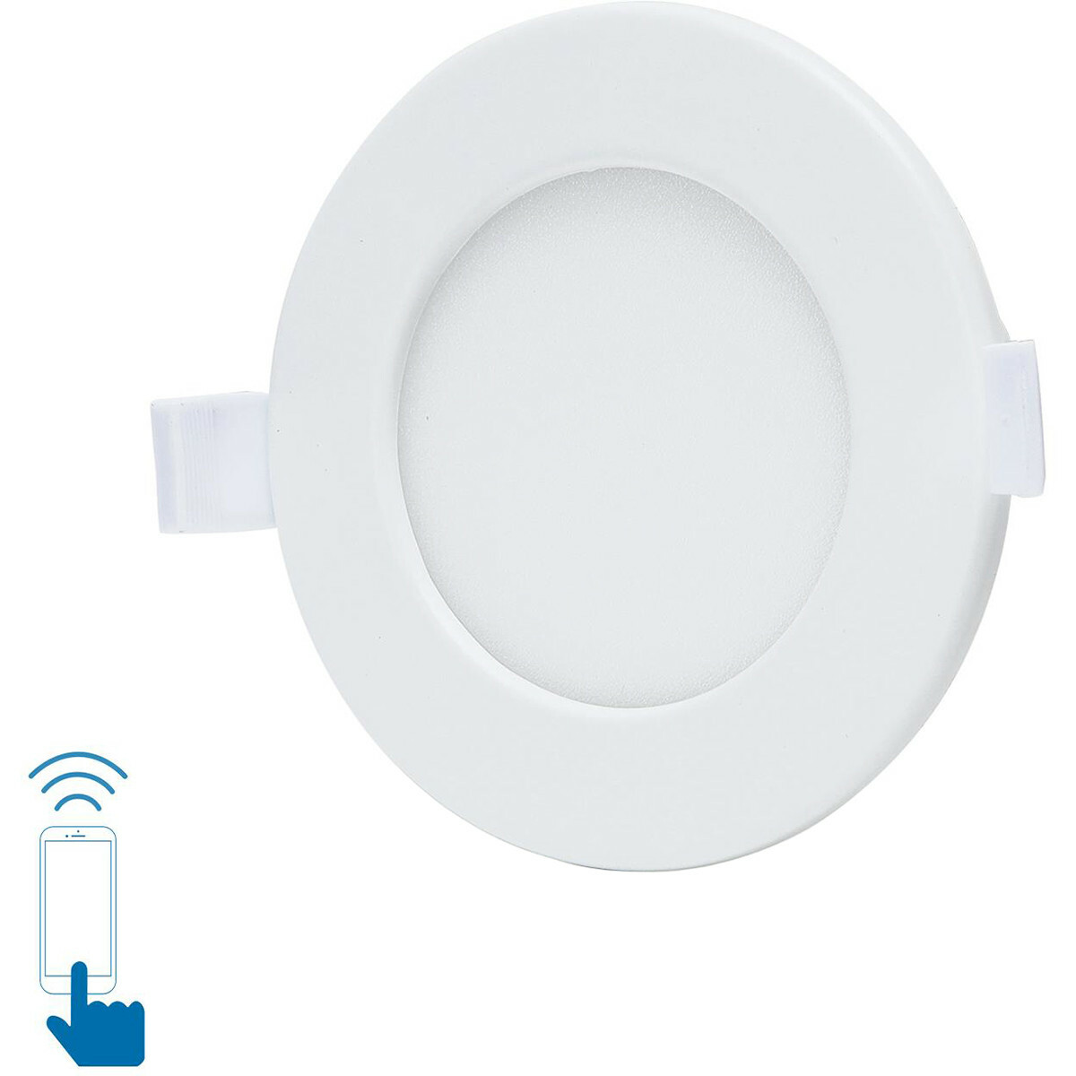 LED Downlight - Smart LED - Wifi LED - Slimme LED - Aigi Zumba - 6W - Warm Wit 3000K - Inbouw Rond - Mat Wit - Aluminium - Ø115mm