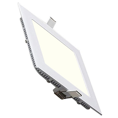 LED Downlight Slim - Inbouw Vierkant 12W - Natuurlijk Wit 4200K - Mat Wit Aluminium - 170mm