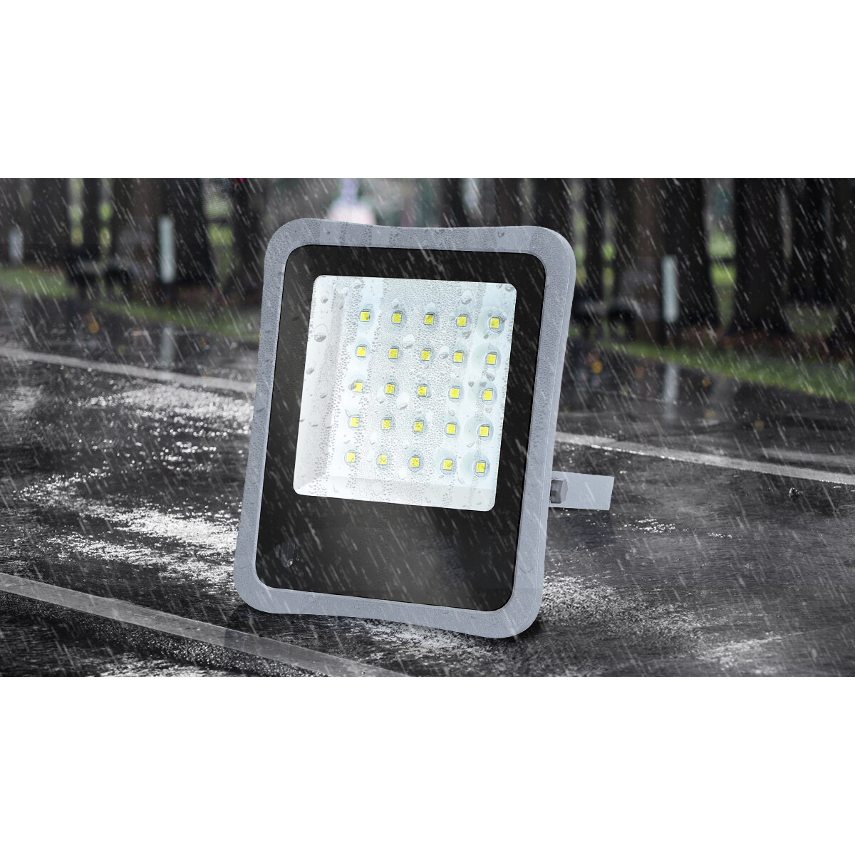 LED Floodlight op Zonne-energie - LED Schijnwerper - Aigi Florida - LED Solar Tuinverlichting Wandlamp - Afstandsbediening - Waterdicht IP65 - 300W - Helder/Koud Wit 6500K