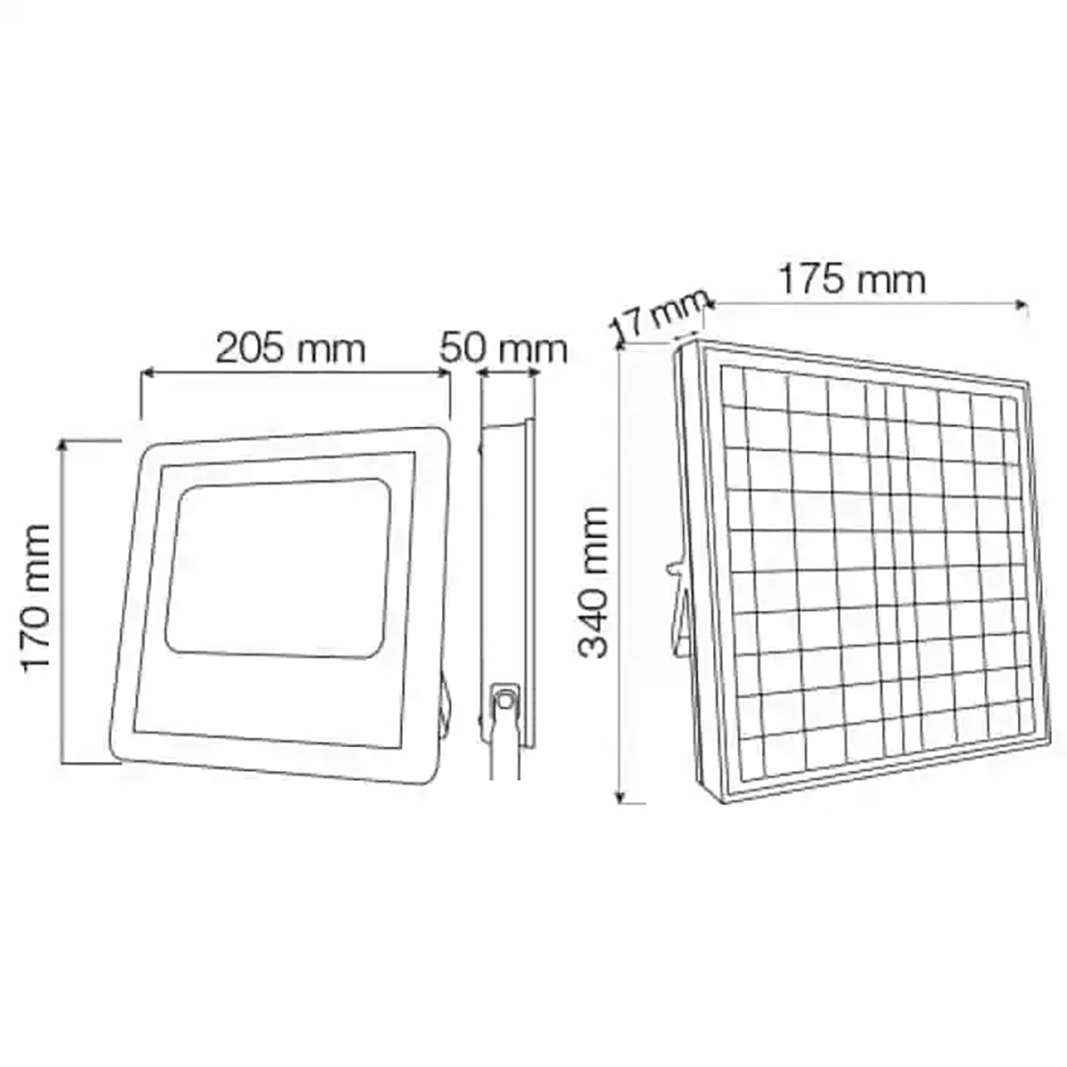 LED Floodlight op Zonne-energie - LED Schijnwerper - LED Solar Tuinverlichting Wandlamp - Togre - 25W - Helder/Koud Wit 6400K - Afstandsbediening - Waterdicht IP65 - Aluminium