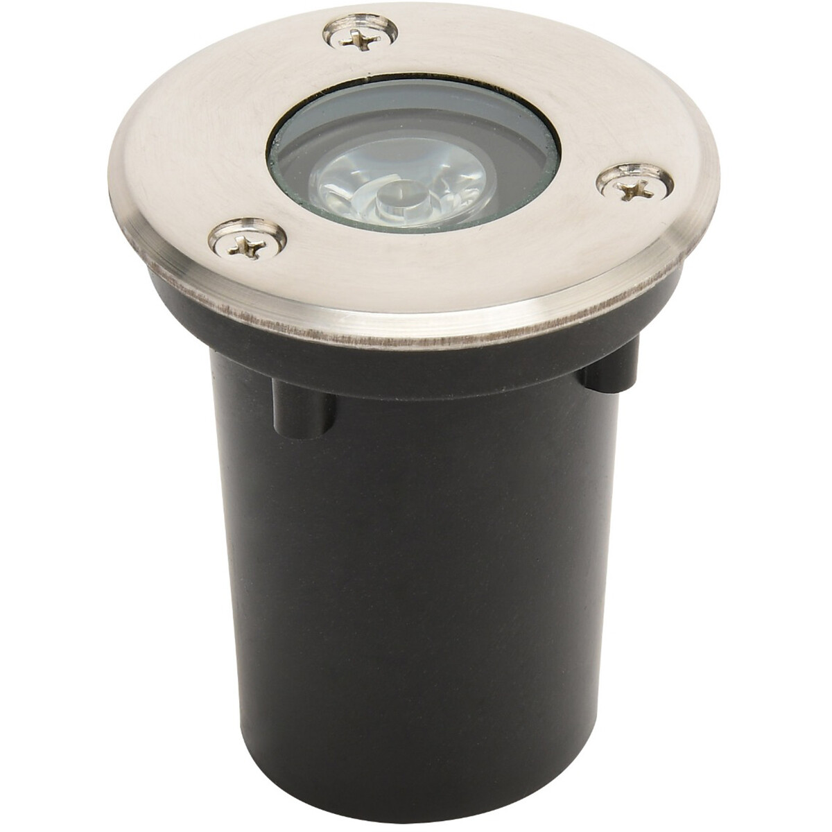 LED Grondspot - Aruz - Inbouw Rond - 1W - Waterdicht IP67 - Natuurlijk Wit 4000K - Rond - Mat Chroom - RVS product afbeelding