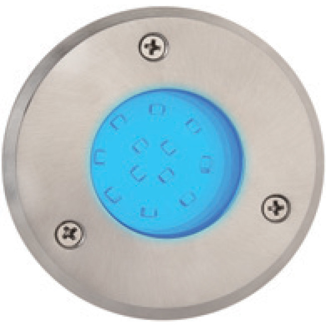 LED Grondspot - Inbouw Rond 1.2W - Waterdicht IP67 - Blauw - RVS - Ø95mm