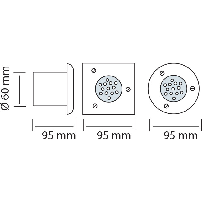 LED Grondspot - Inbouw Rond 1.2W - Waterdicht IP67 - Wit - RVS - Ø95mm