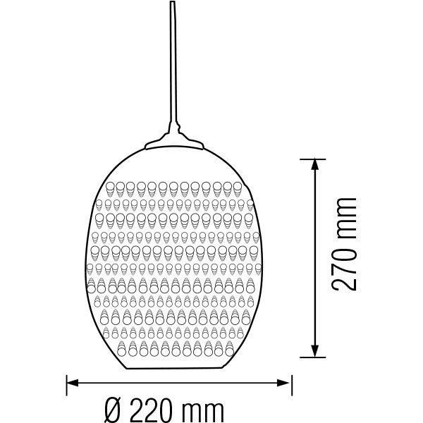 LED Hanglamp 3D - Quanta - Ovaal - Chroom Glas - E27