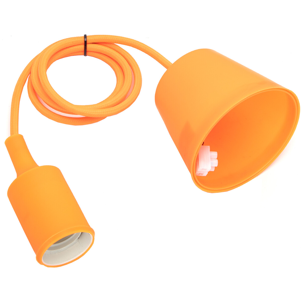 LED Hanglamp - Hangverlichting - Aigi Yuka - E27 Fitting - Rond - Mat Oranje - Kunststof