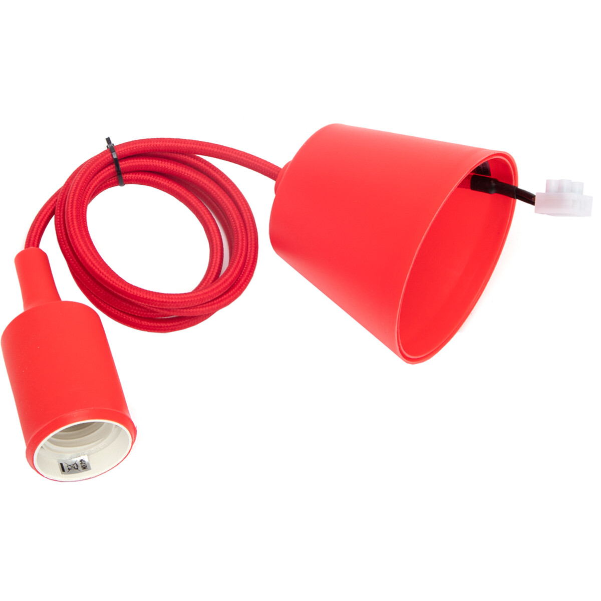 LED Hanglamp - Hangverlichting - Aigi Yuka - E27 Fitting - Rond - Mat Rood - Kunststof