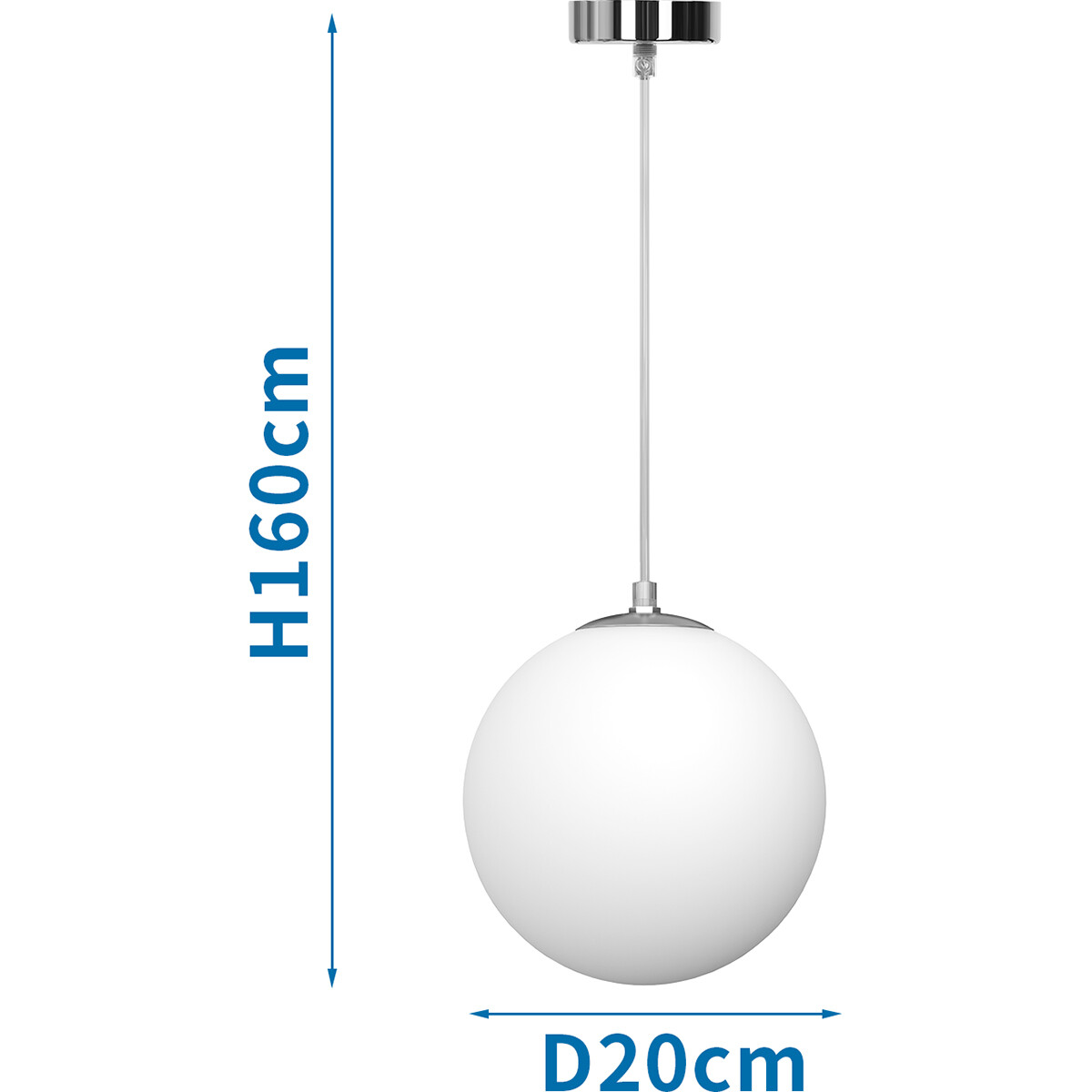 LED Hanglamp - Hangverlichting - Aigi Pyra - E27 Fitting - Rond - Mat Wit - Glas