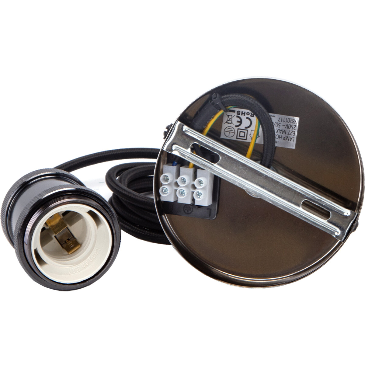 LED Hanglamp - Hangverlichting - Aigi Sancho - E27 Fitting - Rond - Mat Zwart - Aluminium