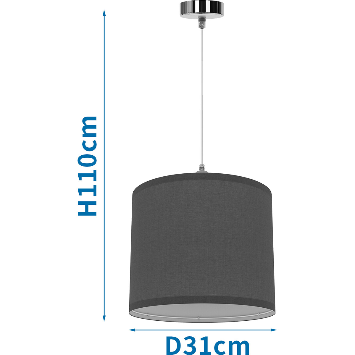 LED Hanglamp - Hangverlichting - Aigi Utra - E27 Fitting - Rond - Mat Grijs - Kunststof