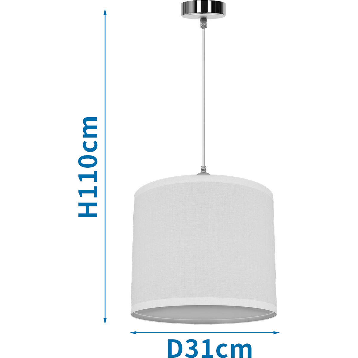 LED Hanglamp - Hangverlichting - Aigi Utra - E27 Fitting - Rond - Mat Wit - Kunststof