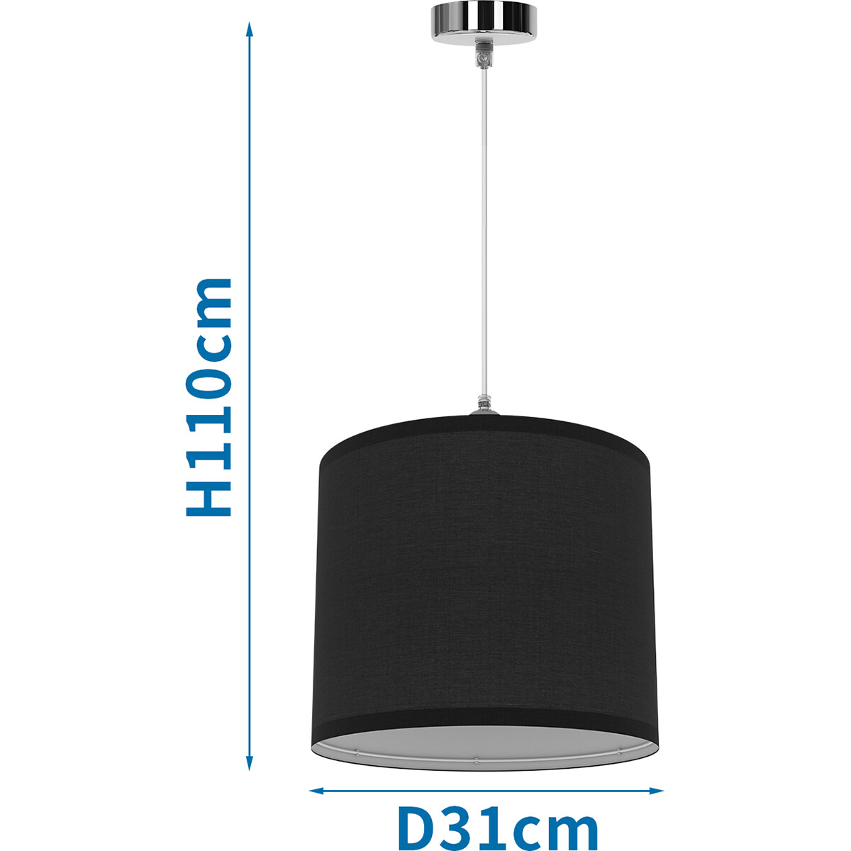 LED Hanglamp - Hangverlichting - Aigi Utra - E27 Fitting - Rond - Mat Zwart - Kunststof