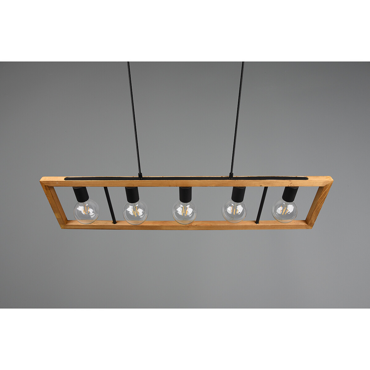 LED Hanglamp - Hangverlichting - Trion Aplon - E27 Fitting - 4-lichts - Rechthoek - Mat Zwart - Aluminium