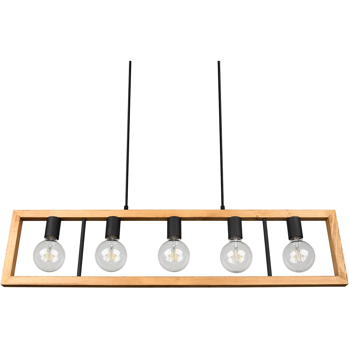 LED Hanglamp - Hangverlichting - Trion Aplon - E27 Fitting - 4-lichts - Rechthoek - Mat Zwart - Aluminium