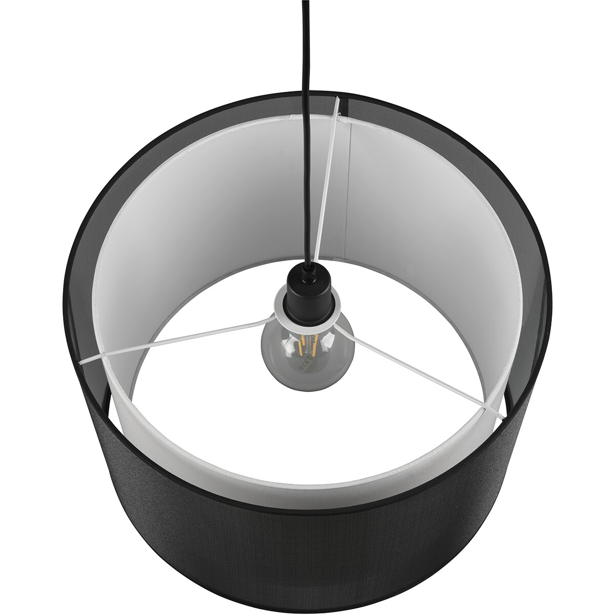 LED Hanglamp - Hangverlichting - Trion Bidon - E27 Fitting - 1-lichts - Rond - Mat Zwart - Aluminium