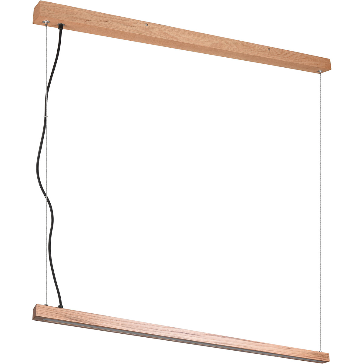 LED Hanglamp - Hangverlichting - Trion Bulloni - 27.5W - Warm Wit 3000K - Dimbaar - Rechthoek - Mat Bruin - Hout product afbeelding