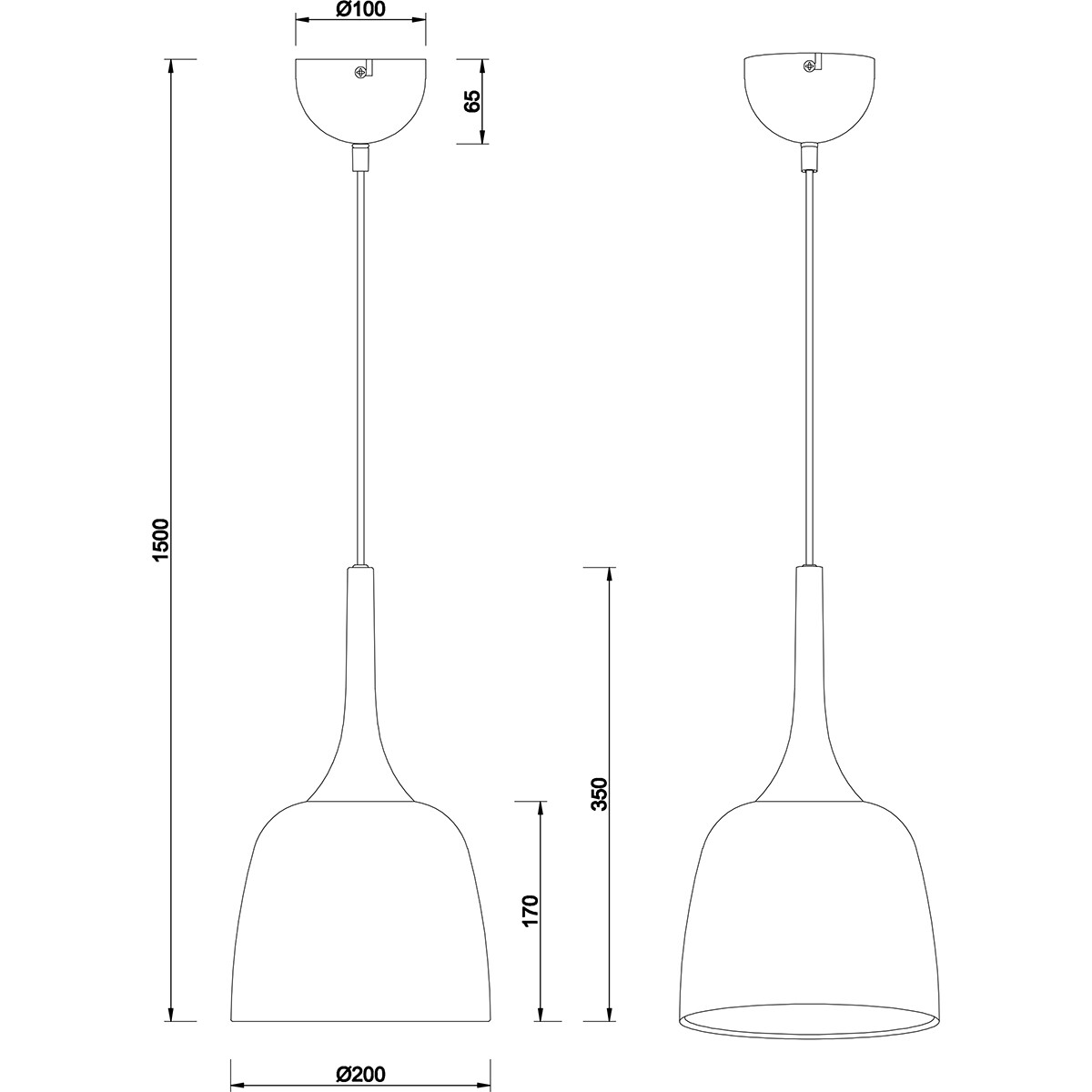 LED Hanglamp - Hangverlichting - Trion Christa - E27 Fitting - Rond - Mat Goud - Aluminium - Ø200mm