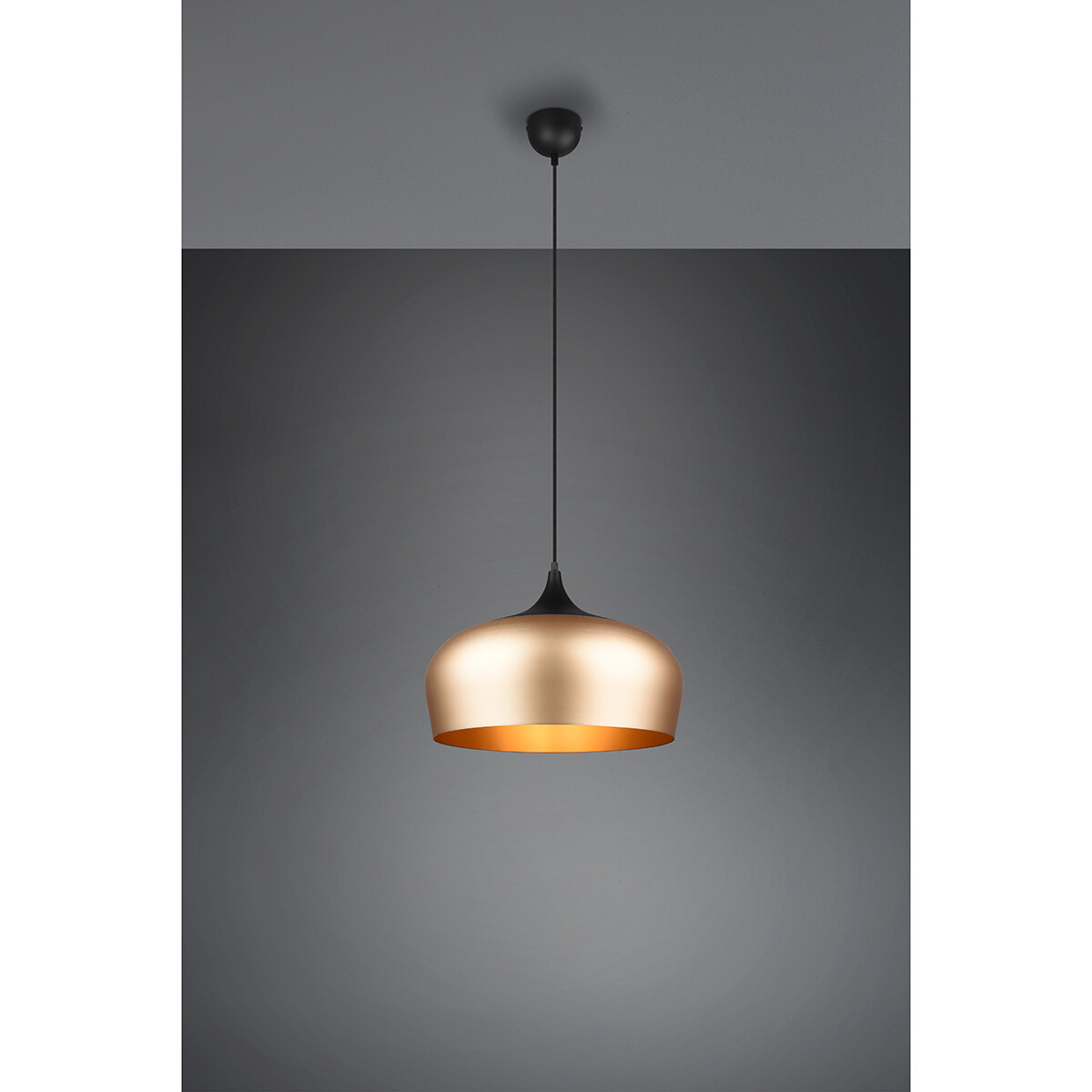 LED Hanglamp - Hangverlichting - Trion Christa - E27 Fitting - Rond - Mat Goud - Aluminium - Ø450mm