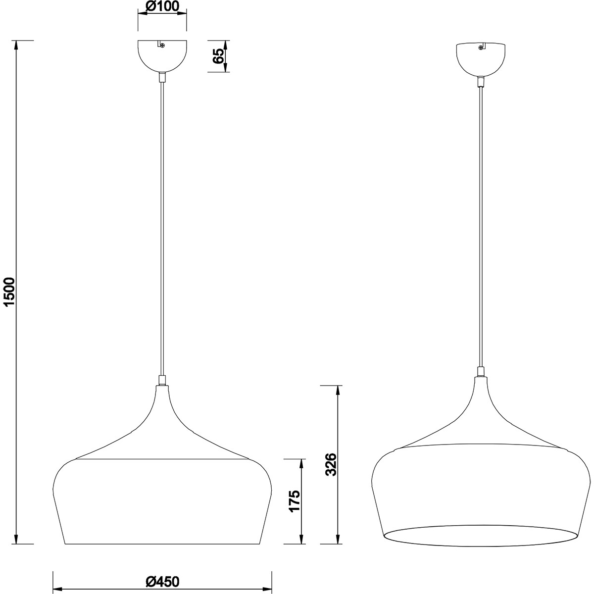 LED Hanglamp - Hangverlichting - Trion Christa - E27 Fitting - Rond - Mat Goud - Aluminium - Ø450mm