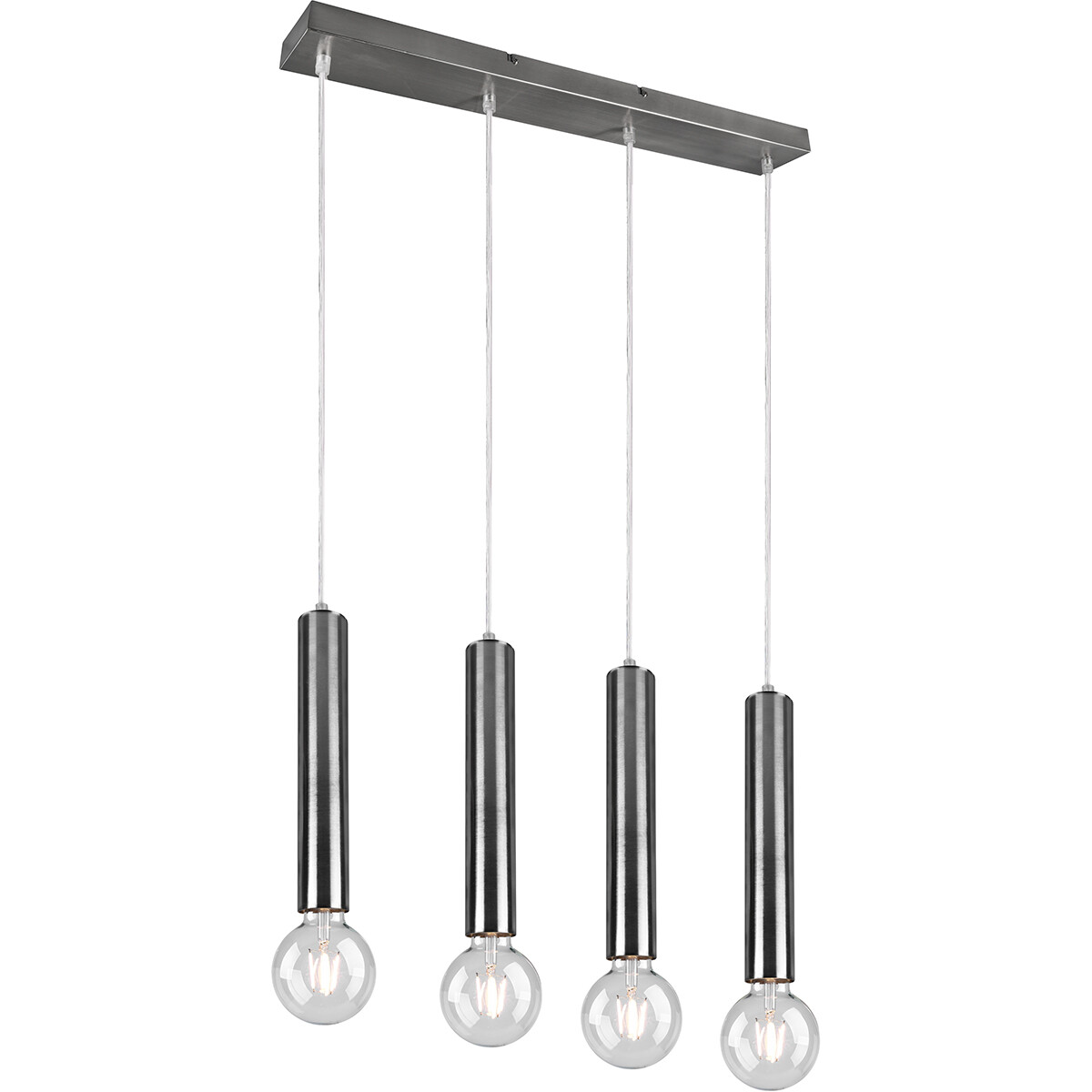 LED Hanglamp - Hangverlichting - Trion Claro - E27 Fitting - 4-lichts - Rond - Mat Nikkel - Aluminium product afbeelding