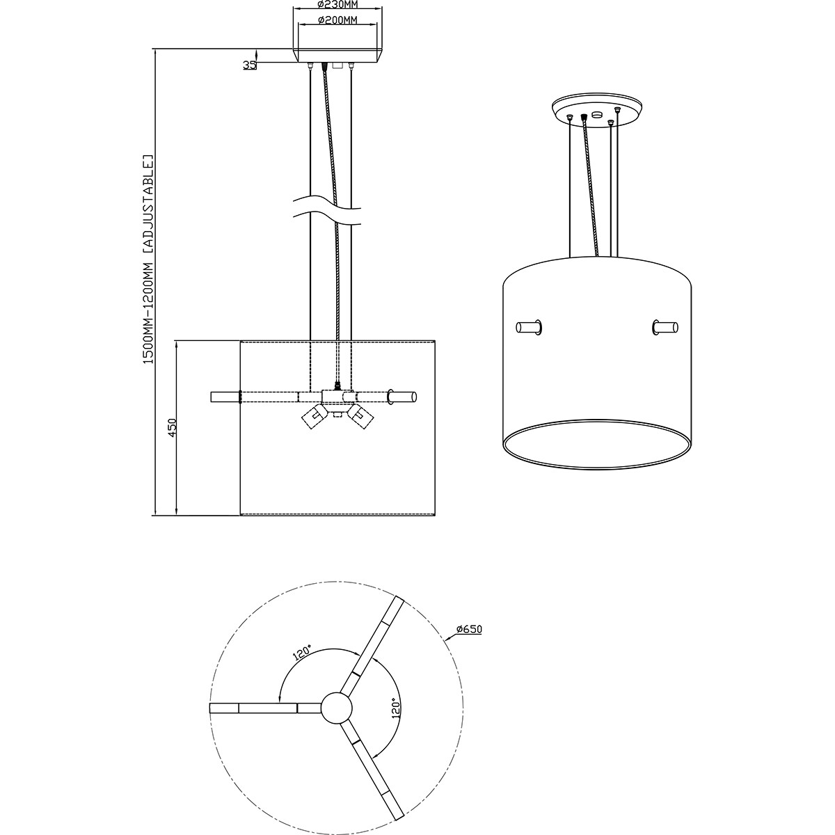 LED Hanglamp - Hangverlichting - Trion Coleno - E27 Fitting - Rond - Mat Goud - Aluminium