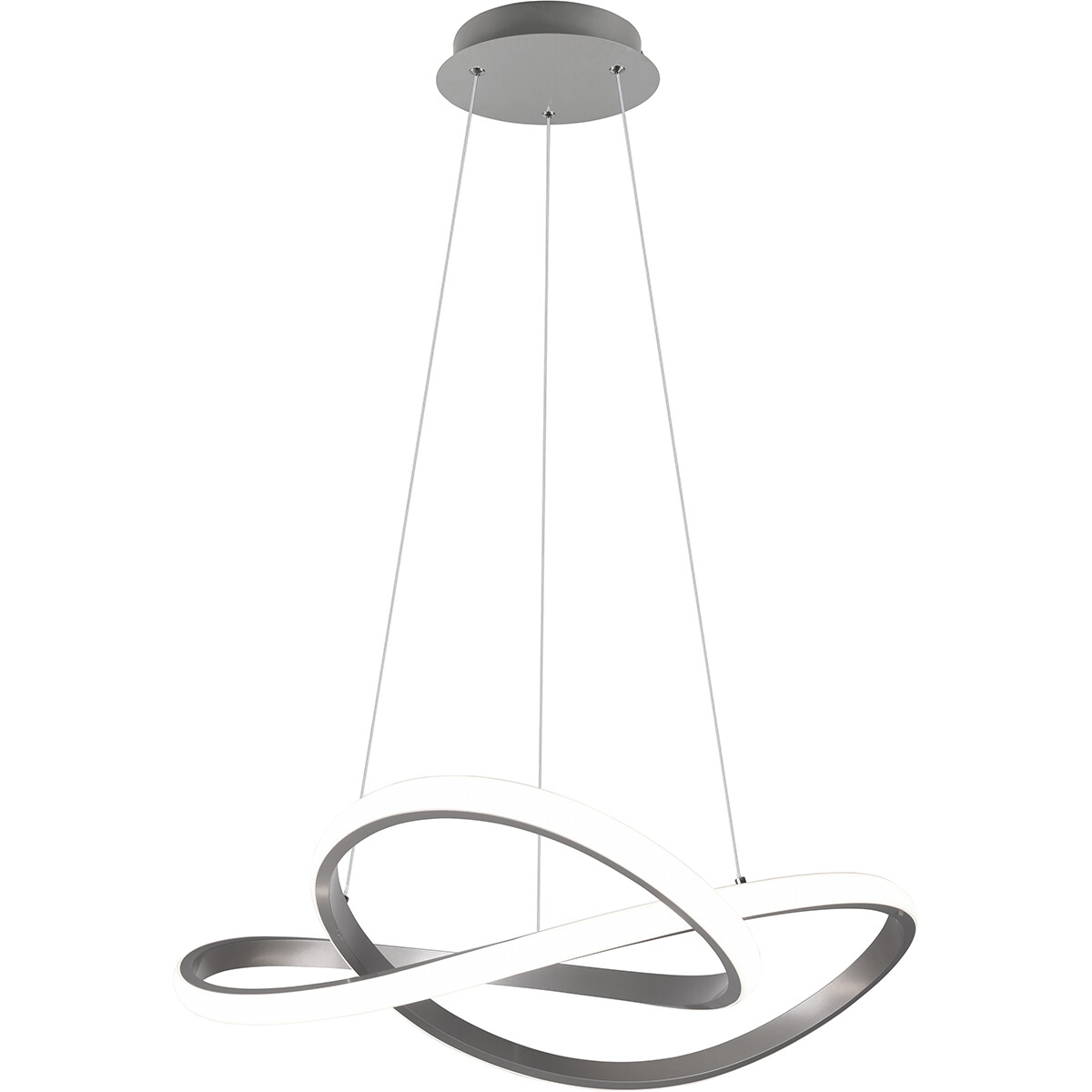 LED Hanglamp - Hangverlichting - Trion Corcy - 27.5W - Natuurlijk Wit 4000K - Dimbaar - Rond - Mat Nikkel - Aluminium product afbeelding