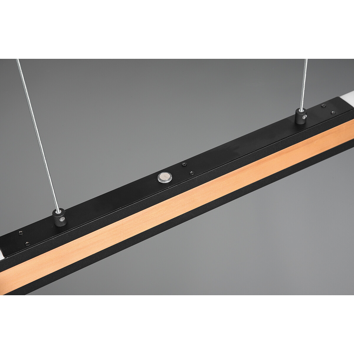 LED Hanglamp - Hangverlichting - Trion Dirkon Up and Down - 42W - Aanpasbare Kleur - Rechthoek - Mat Bruin/Zwart - Hout