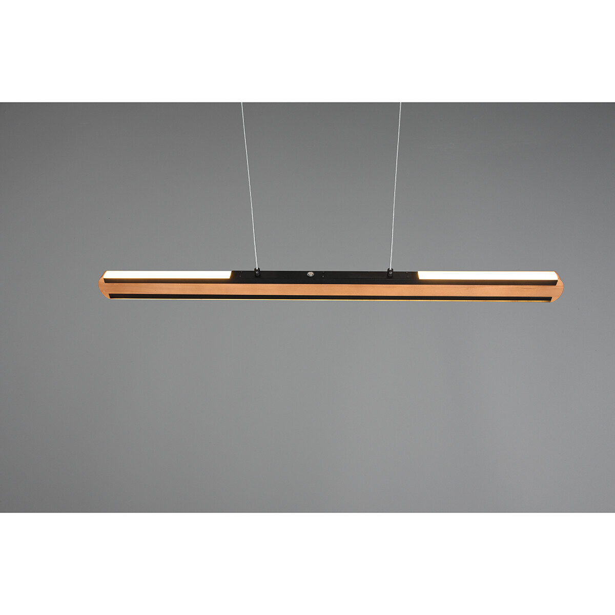 LED Hanglamp - Hangverlichting - Trion Dirkon Up and Down - 42W - Aanpasbare Kleur - Rechthoek - Mat Bruin/Zwart - Hout