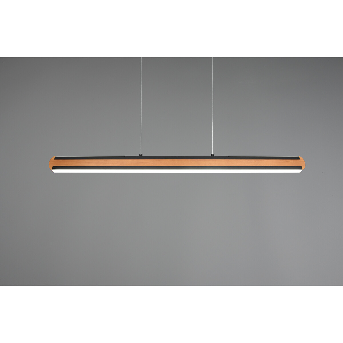 LED Hanglamp - Hangverlichting - Trion Dirkon Up and Down - 42W - Aanpasbare Kleur - Rechthoek - Mat Bruin/Zwart - Hout