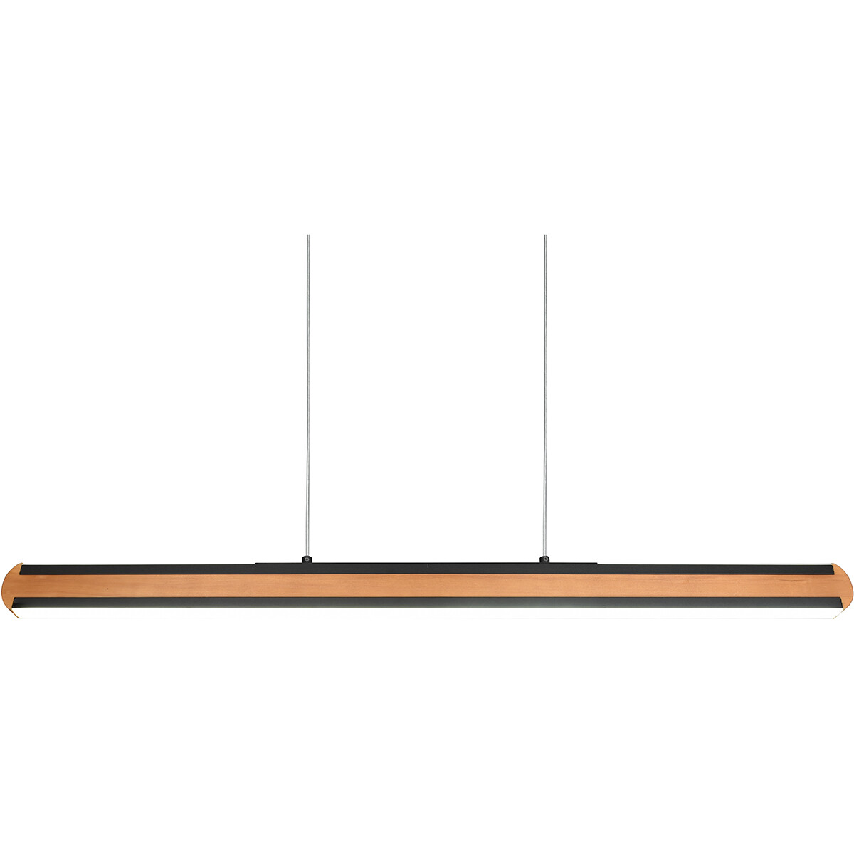 LED Hanglamp - Hangverlichting - Trion Dirkon Up and Down - 42W - Aanpasbare Kleur - Rechthoek - Mat Bruin/Zwart - Hout