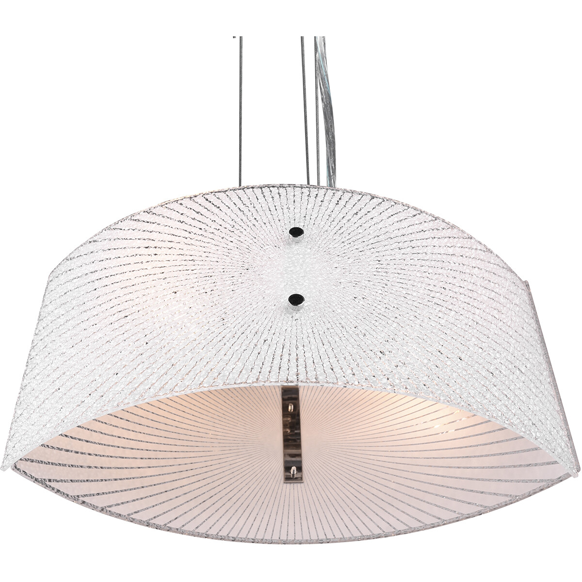 LED Hanglamp - Hangverlichting - Trion Elize - E27 Fitting - 2-lichts - Ovaal - Mat Chroom - Aluminium