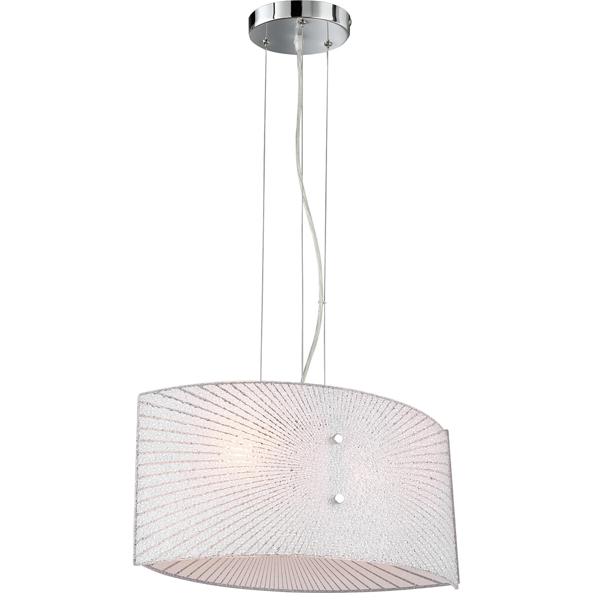 LED Hanglamp - Hangverlichting - Trion Elize - E27 Fitting - 2-lichts - Ovaal - Mat Chroom - Aluminium product afbeelding