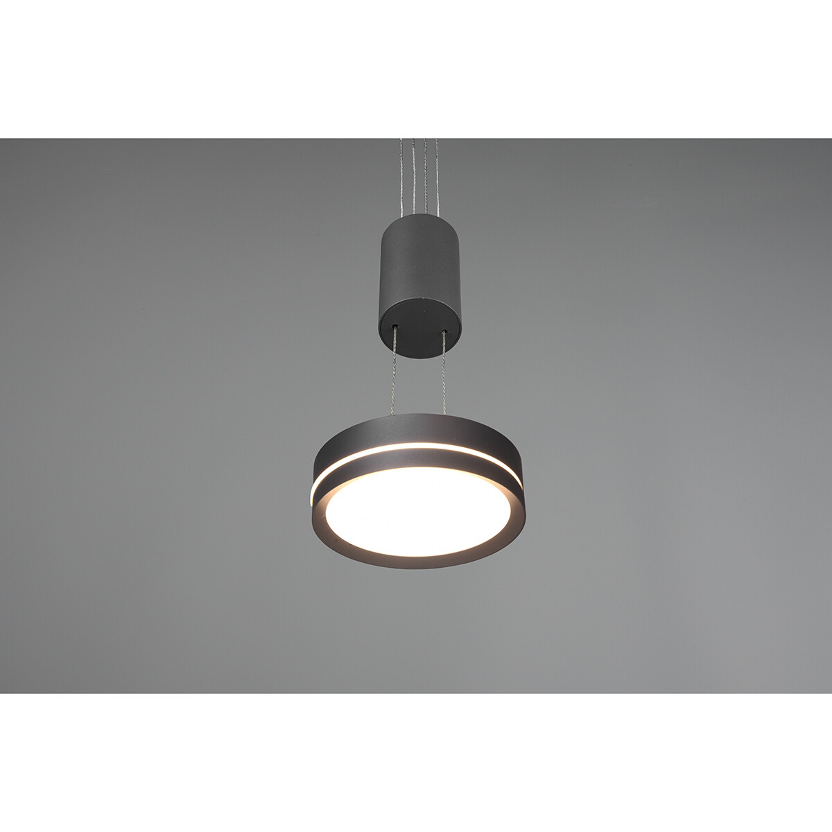 LED Hanglamp - Hangverlichting - Trion Franco - 7.2W - 1-lichts - Warm Wit 3000K - Dimbaar - Rond - Mat Antraciet - Aluminium