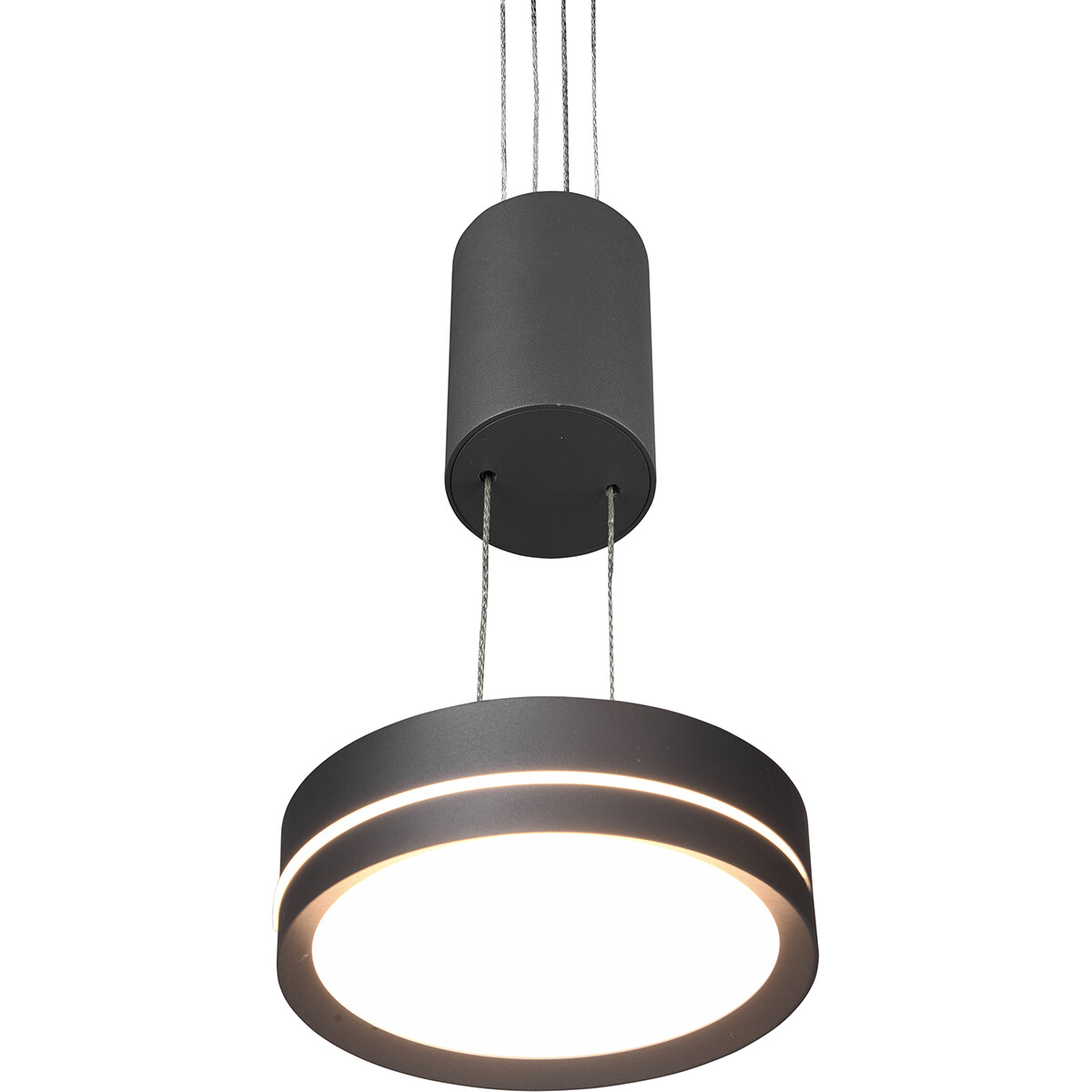 LED Hanglamp - Hangverlichting - Trion Franco - 7.2W - 1-lichts - Warm Wit 3000K - Dimbaar - Rond - Mat Antraciet - Aluminium