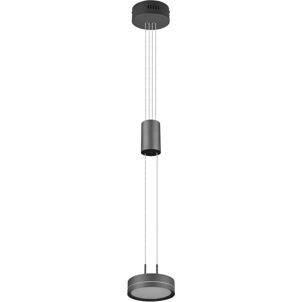 LED Hanglamp - Hangverlichting - Trion Franco - 7.2W - 1-lichts - Warm Wit 3000K - Dimbaar - Rond - Mat Antraciet - Aluminium