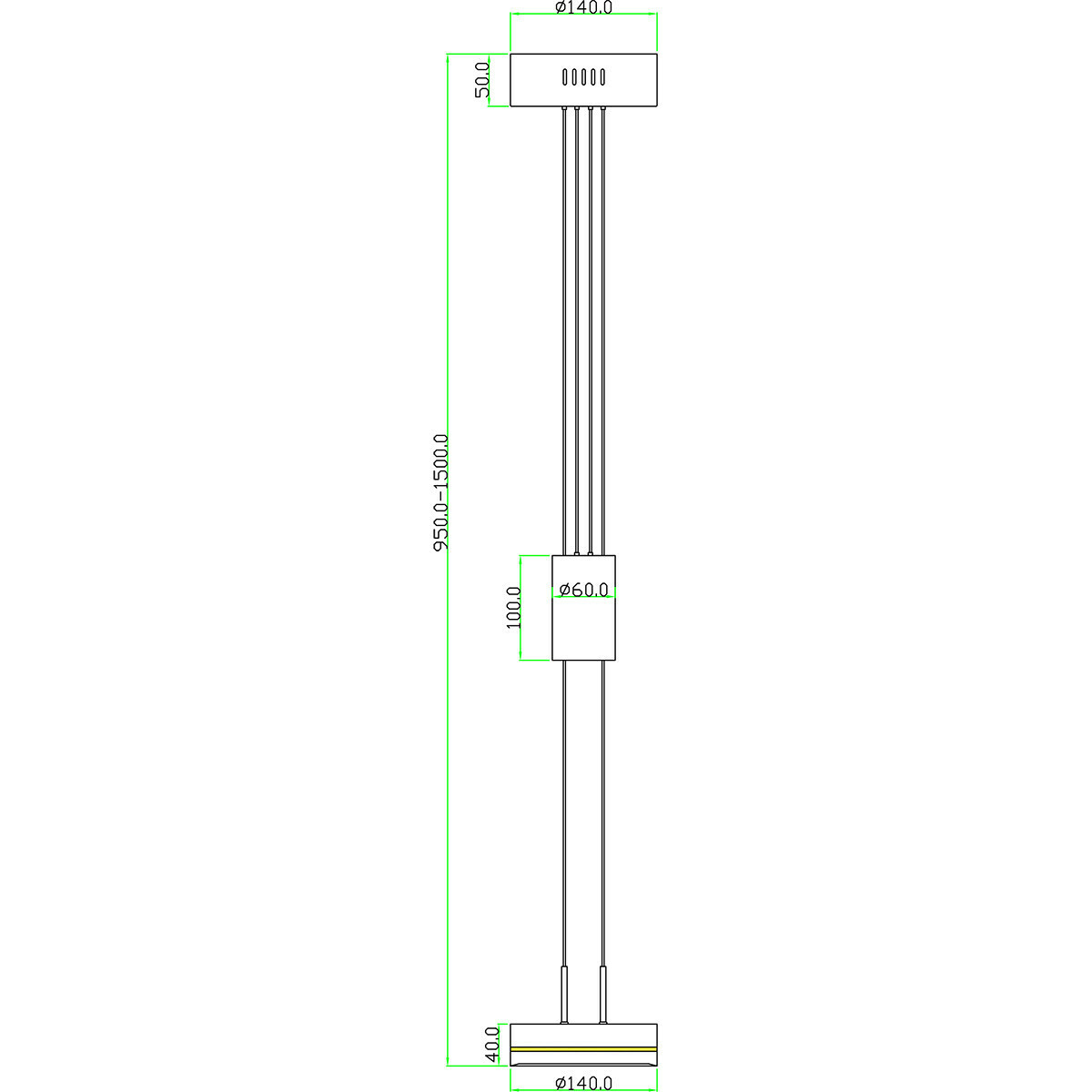 LED Hanglamp - Hangverlichting - Trion Franco - 7.2W - 1-lichts - Warm Wit 3000K - Dimbaar - Rond - Mat Antraciet - Aluminium