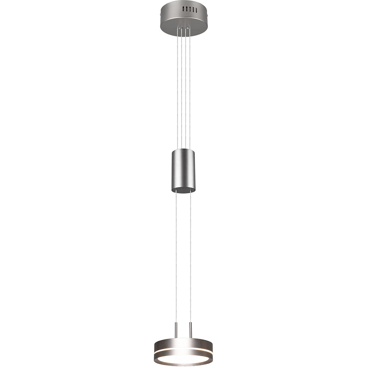 LED Hanglamp - Hangverlichting - Trion Franco - 7.2W - 1-lichts - Warm Wit 3000K - Dimbaar - Rond - Mat Nikkel - Aluminium product afbeelding