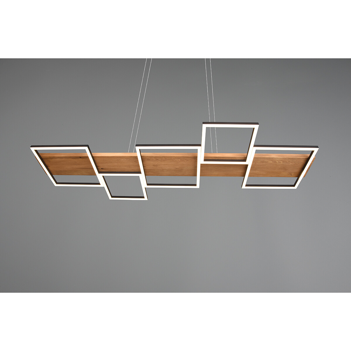 LED Hanglamp - Hangverlichting - Trion Harla - 42W - Warm Wit 3000K - Dimbaar - Rond - Mat Zwart - Aluminium