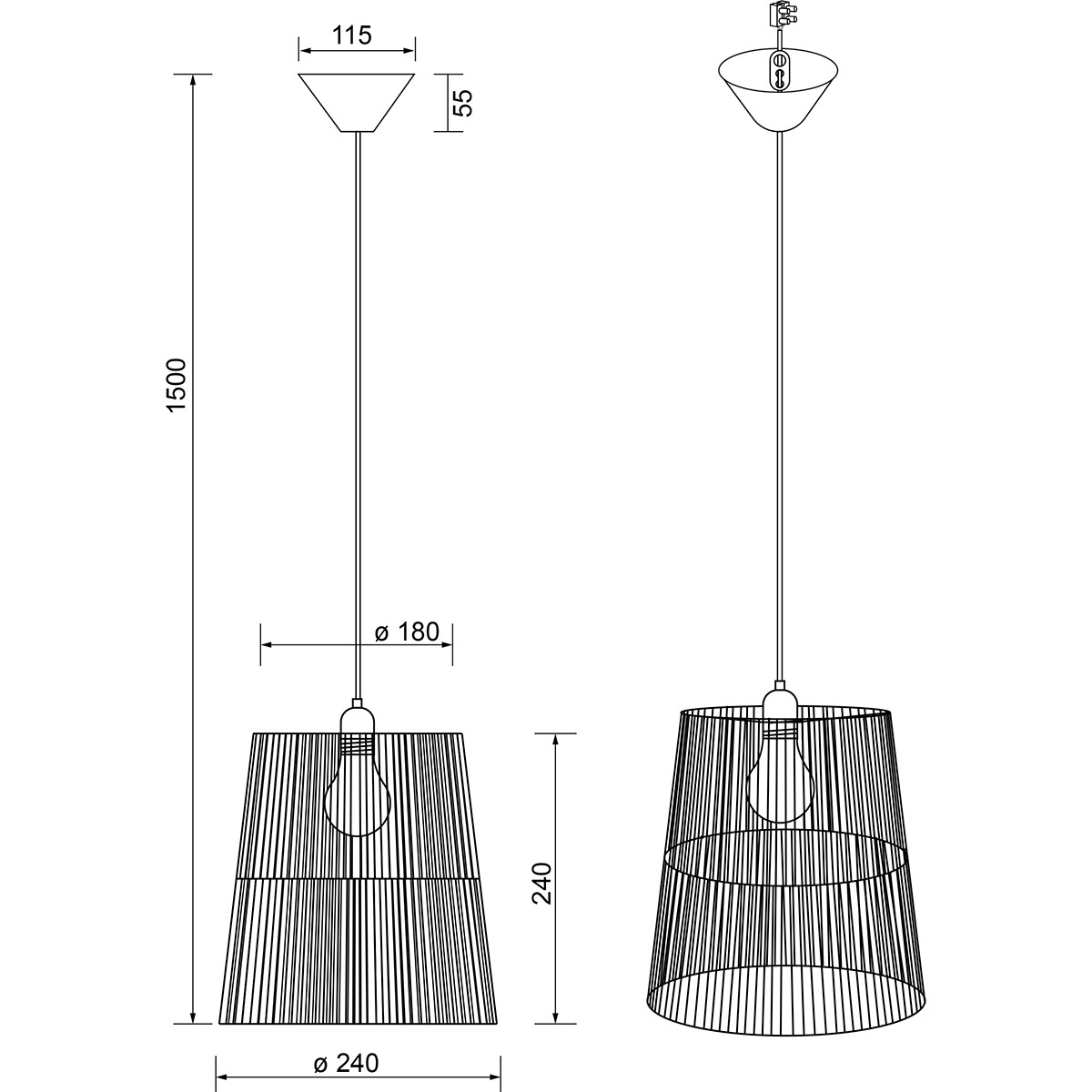 LED Hanglamp - Hangverlichting - Trion Holz - E27 Fitting - 1-lichts - Rond - Bruin - Papier