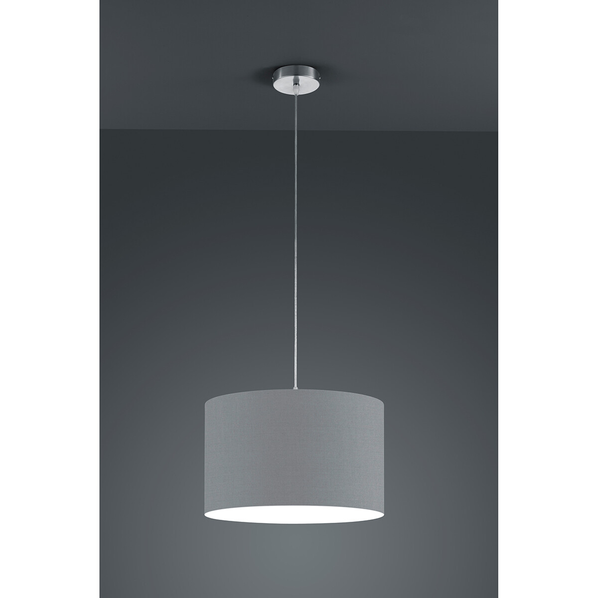 LED Hanglamp - Hangverlichting - Trion Hotia - E27 Fitting - 1-lichts - Rond - Mat Grijs - Aluminium