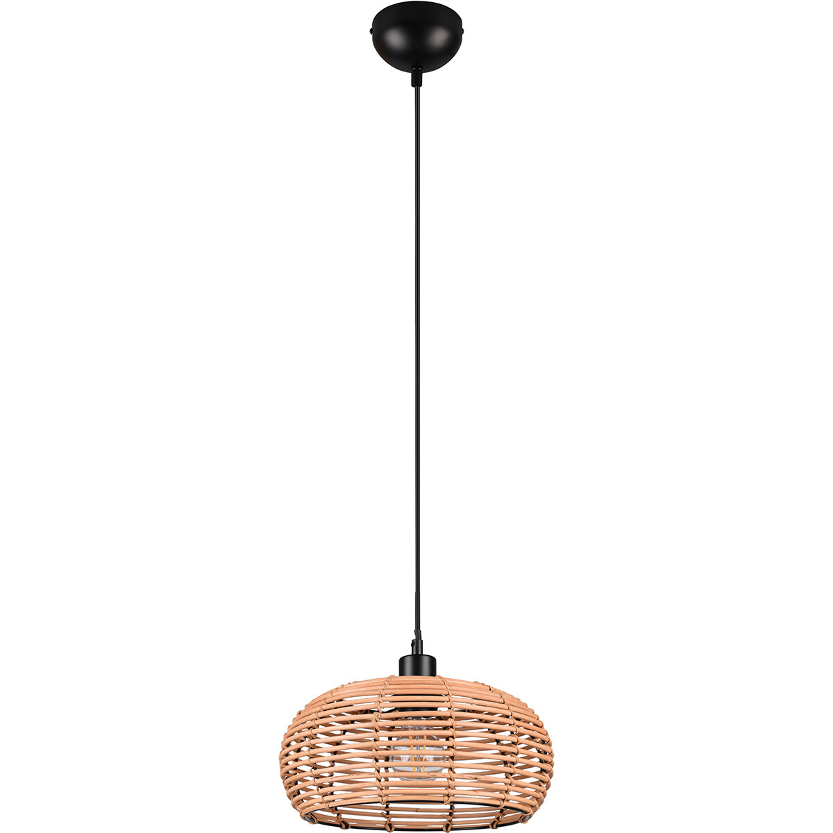 LED Hanglamp - Hangverlichting - Trion Irene - E27 Fitting - 1-lichts - Rond - Bruin - Hout