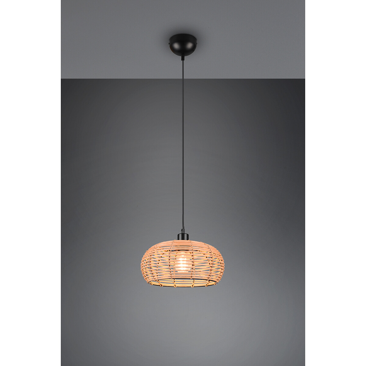 LED Hanglamp - Hangverlichting - Trion Irene - E27 Fitting - 1-lichts - Rond - Bruin - Hout