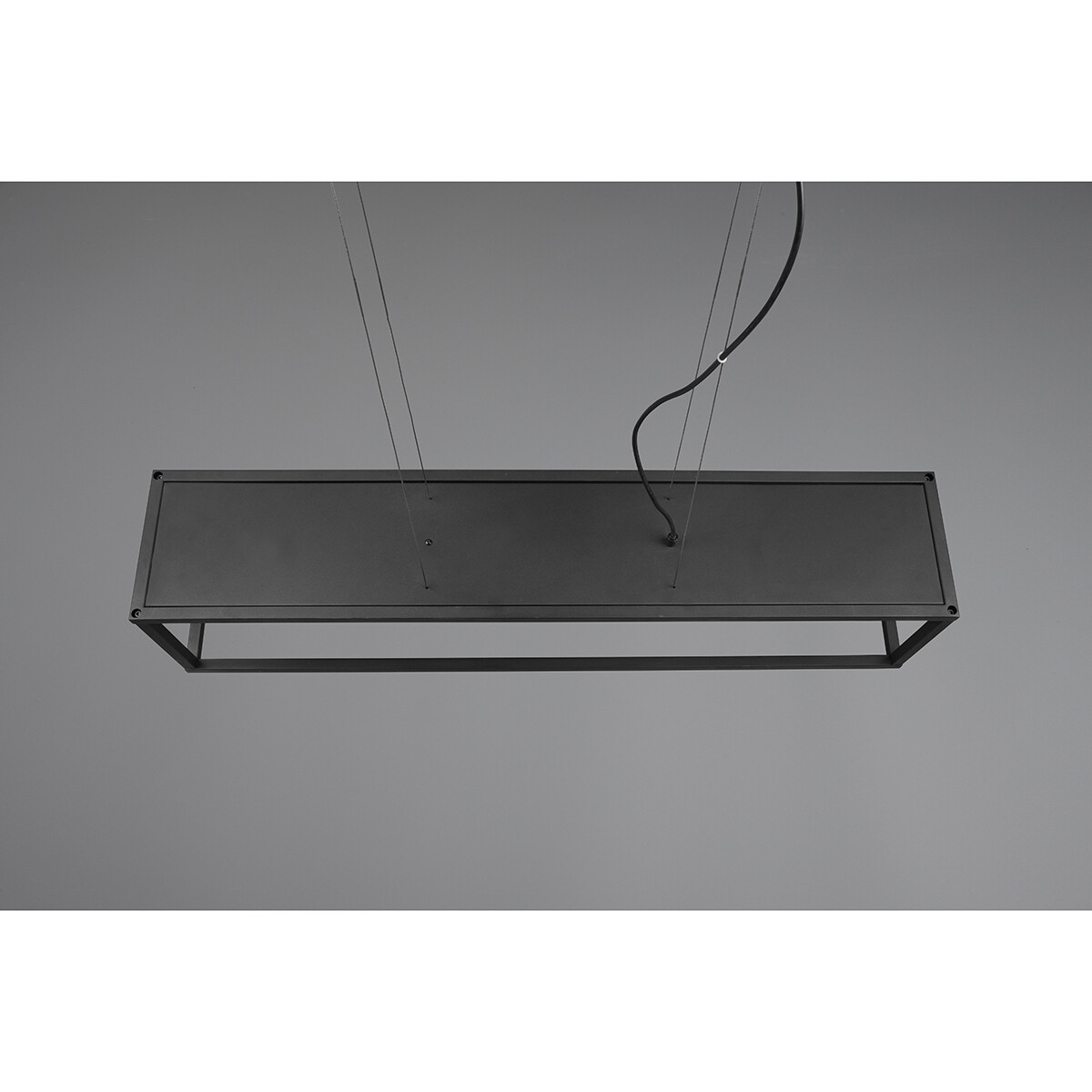 LED Hanglamp - Hangverlichting - Trion Kandin - E27 Fitting - 4-lichts - Rechthoek - Mat Zwart - Aluminium