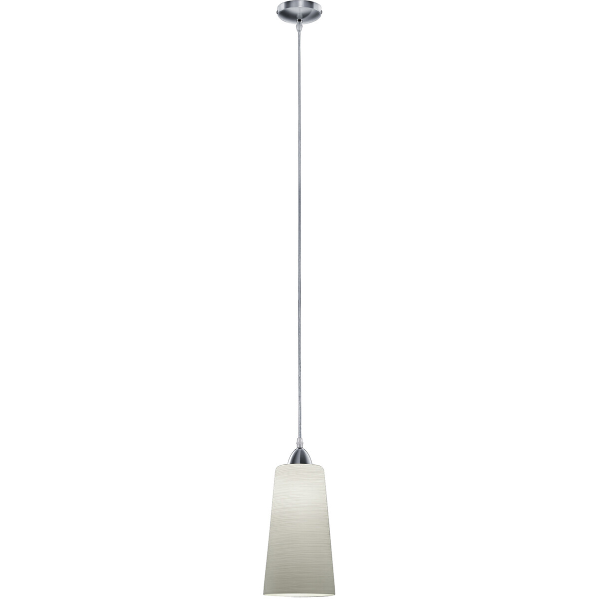 LED Hanglamp - Hangverlichting - Trion Konumo - E27 Fitting - 1-lichts - Rond - Geborsteld - Mat Nikkel - Aluminium