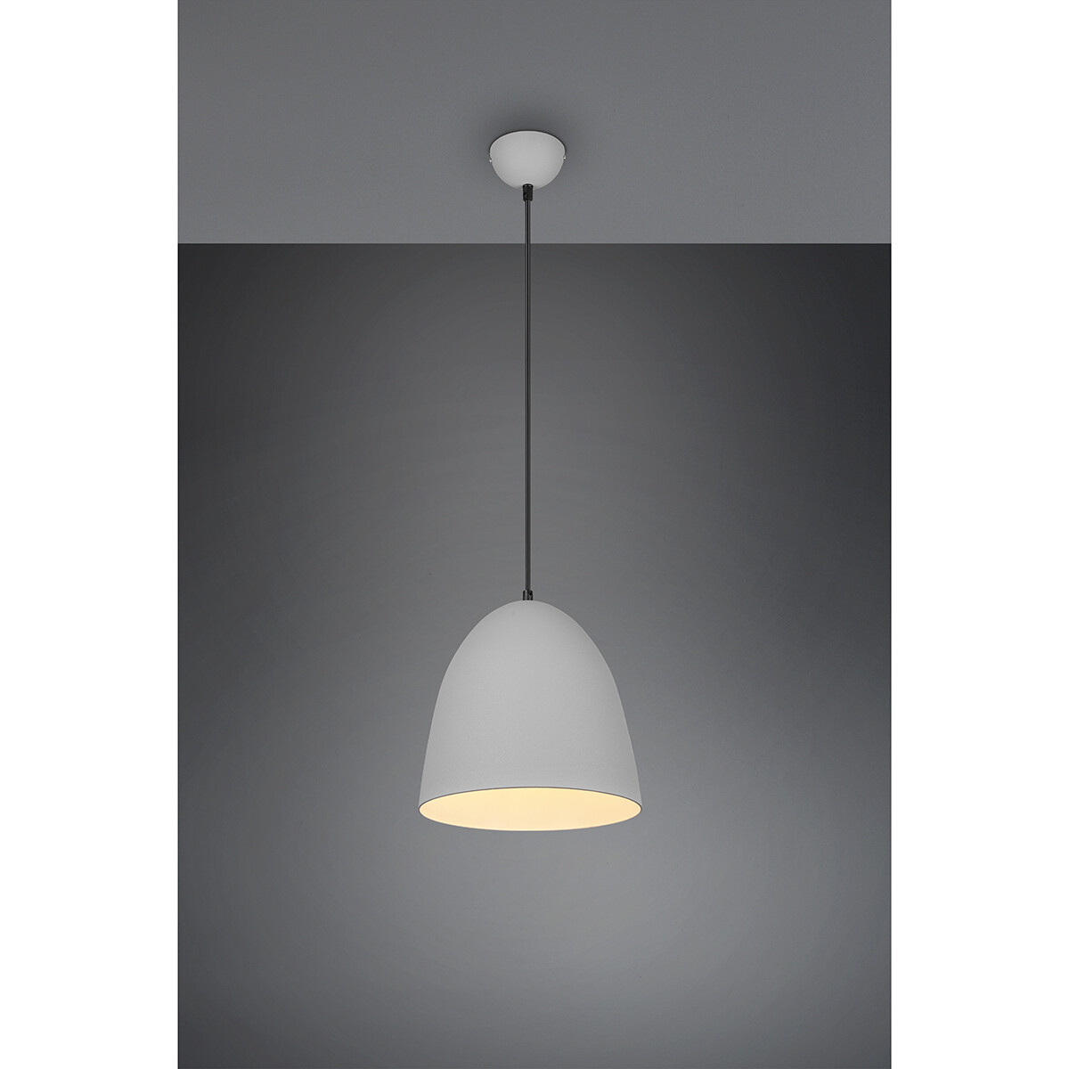 LED Hanglamp - Hangverlichting - Trion Lopez - E27 Fitting - 1-lichts - Rond - Mat Grijs - Aluminium