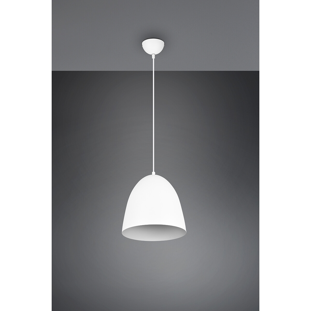 LED Hanglamp - Hangverlichting - Trion Lopez - E27 Fitting - 1-lichts - Rond - Mat Wit - Aluminium