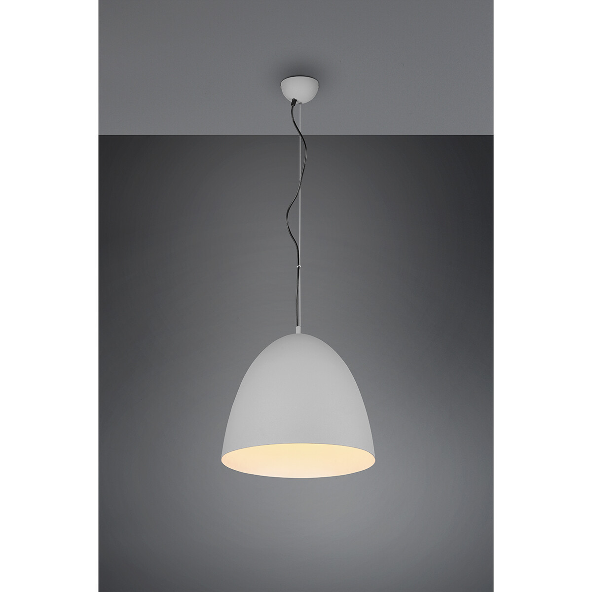 LED Hanglamp - Hangverlichting - Trion Lopez XL - E27 Fitting - 1-lichts - Rond - Mat Grijs - Aluminium