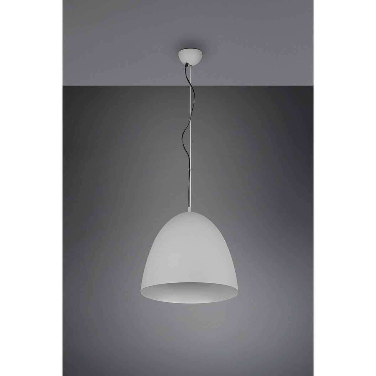 LED Hanglamp - Hangverlichting - Trion Lopez XL - E27 Fitting - 1-lichts - Rond - Mat Grijs - Aluminium