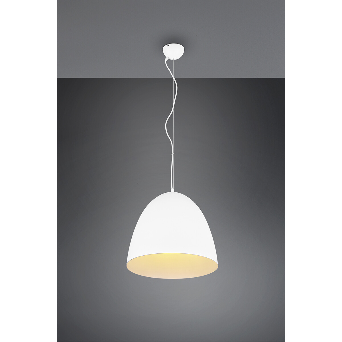 LED Hanglamp - Hangverlichting - Trion Lopez XL - E27 Fitting - 1-lichts - Rond - Mat Wit - Aluminium