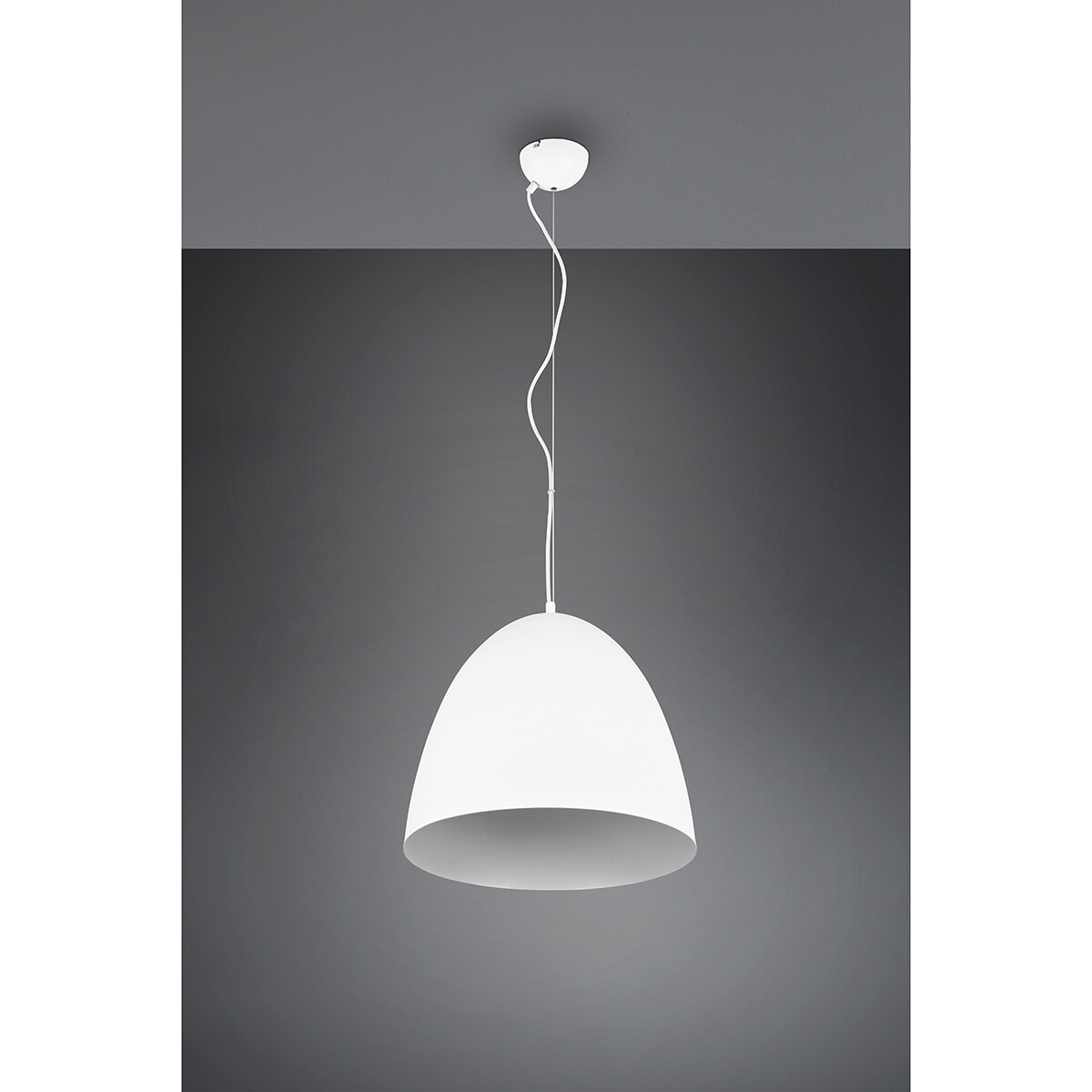 LED Hanglamp - Hangverlichting - Trion Lopez XL - E27 Fitting - 1-lichts - Rond - Mat Wit - Aluminium