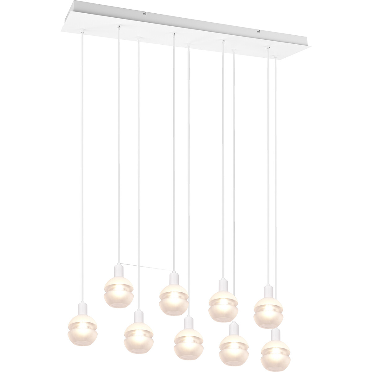 LED Hanglamp - Hangverlichting - Trion Merda - E14 Fitting - 9-lichts - Rechthoek - Mat Wit - Aluminium product afbeelding